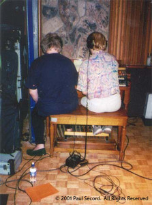 Alan and Chris at the Hammond Organ during the sessions for Magnification.